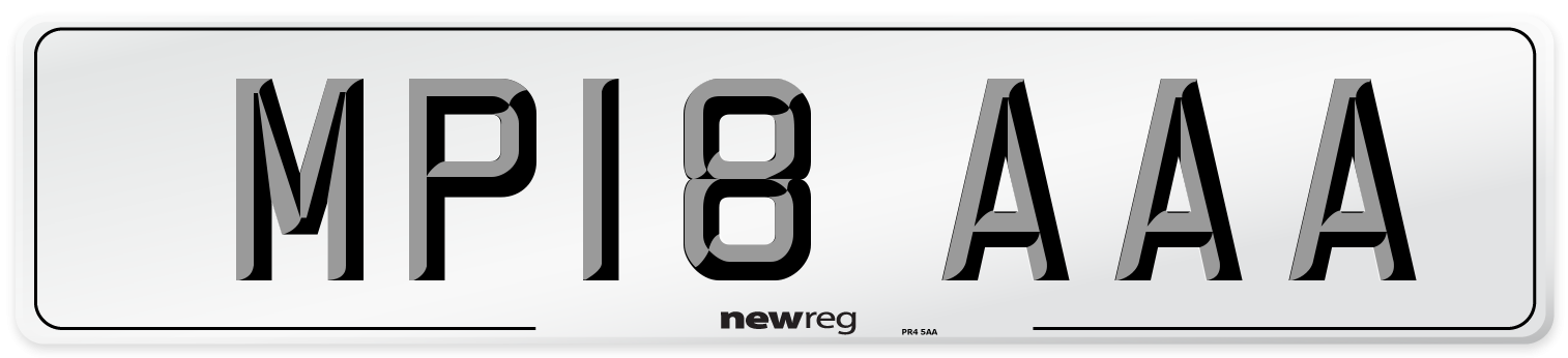 MP18 AAA Number Plate from New Reg